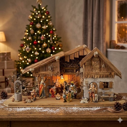 Festliche weihnachtskrippe - festliche,