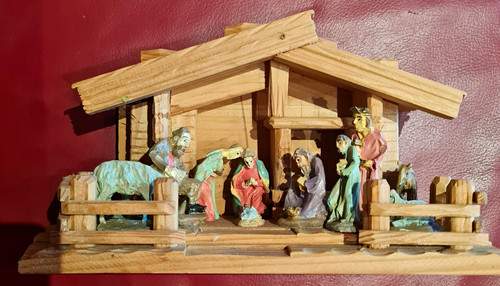 Weihnachtskrippe aus holz mit - holz,