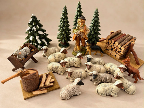 Hirte mit schafen - schafen, figuren