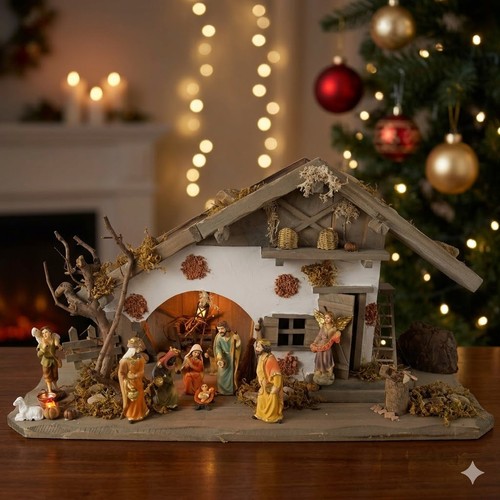 Festliche weihnachtskrippe - festliche,