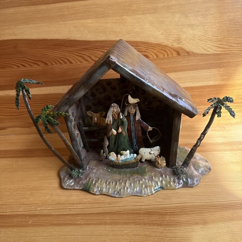 Rustikale weihnachtskrippe aus - rustikale,