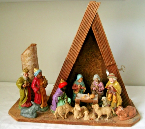 Alte weihnachtskrippe mit - alte,
