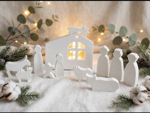 Beleuchtete weihnachtskrippe - beleuchtete,