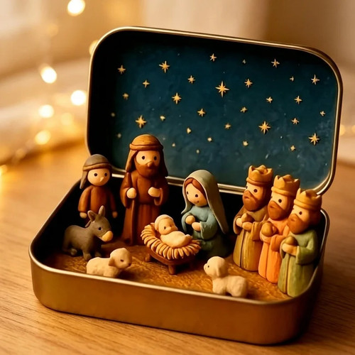 Weihnachtskrippe mini - mini, 3d