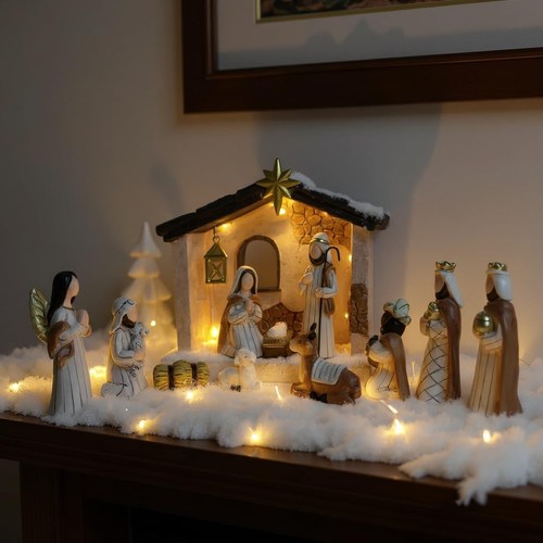 Krippenfiguren set teilig - krippenfiguren, 14-teilig