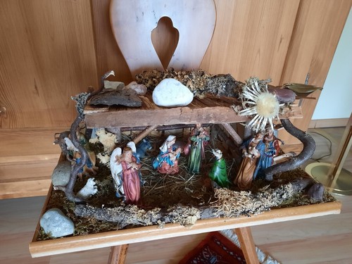 Weihnachtskrippe mit figuren - weihnachtskrippe,,
