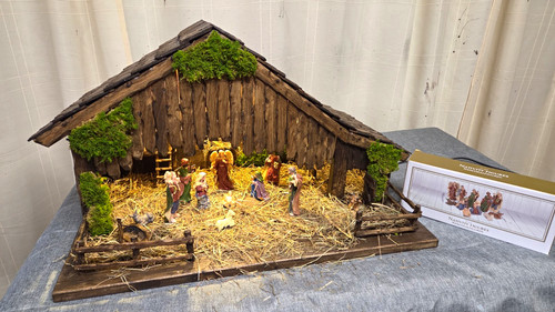 Weihnachtskrippe beleuchtet - weihnachtskrippe,
