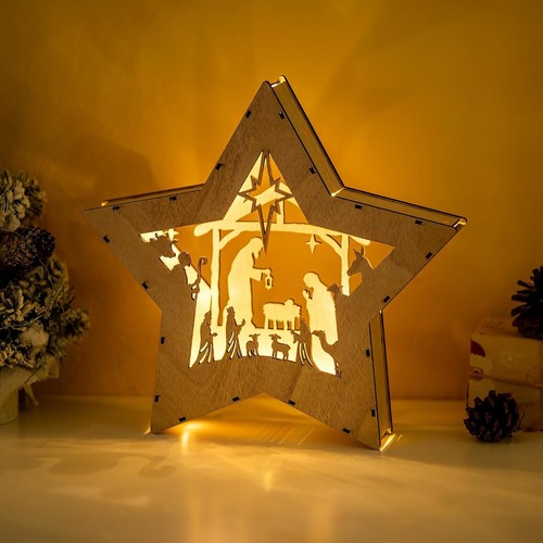 Weihnachtskrippe holz 30cm - weihnachtskrippe,