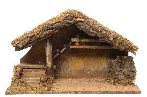Weihnachtskrippe holz grün - weihnachtskrippe,