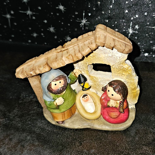 Weihnachtskrippe mit stall - weihnachtskrippe, &